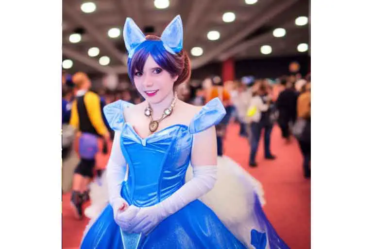 ball gown cosplay with cat ears