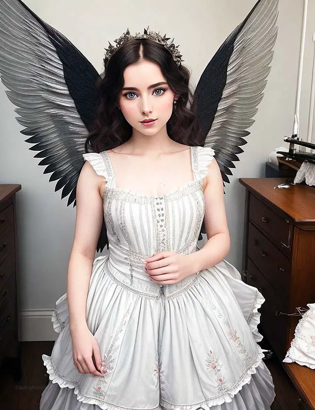homemade cosplay angel fallen with dark wings