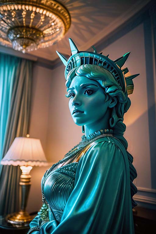 statue of liberty painted cosplay